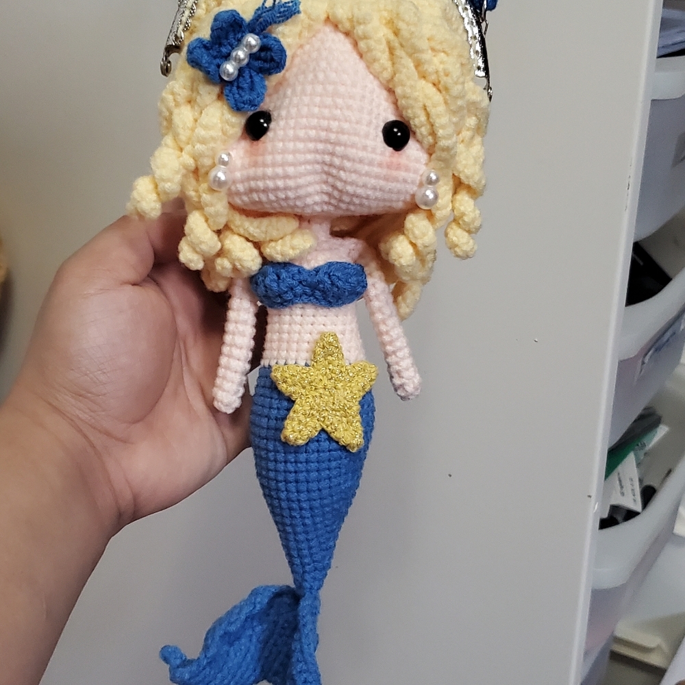 Crochet Mermaid crossbody pouch bag